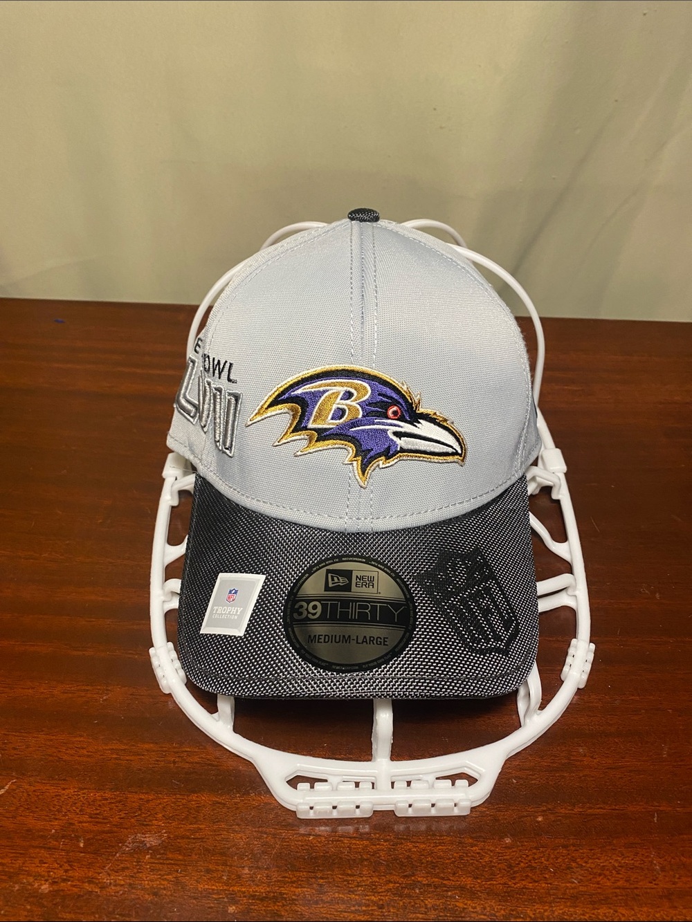 New Era Baltimore Ravens Super Bowl Champions 39Thirty Flex Hat Gray Med/LG NWT